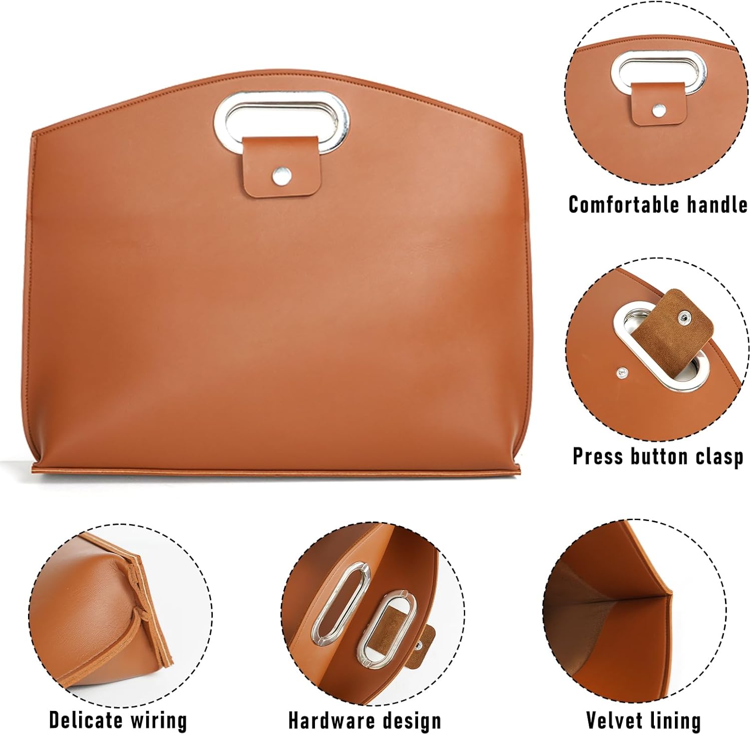 2PCS Laptop Bag for Women, Waterproof Leather 14-16In for Laptops and iPad Cases, Work Tote Bag Briefcase for Women - Image 4