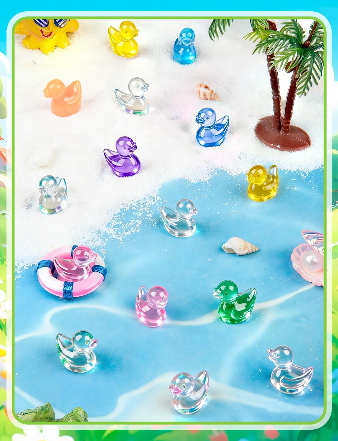 Mini Cute Duck Figurines Silicone Mold, 2 Pcs Micro Dollhouse Animal Epoxy Casting Mold with Realistic Shapes for DIY Resin Art Fairy Garden Miniatures Landscape Crafts Decor