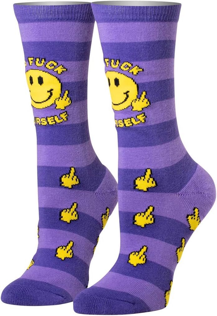 Cool Socks – Bold Adult Saying Crew Socks – 5 Pair Bundle – Sassy Humor Designs – Novelty Crew Socks – Size Medium – Soft Stretch Cotton Blend – Fun Gift for Women - Image 5