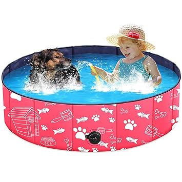 Unido Portable Pet Dog Pool for Dogs Cats Collapsible Bathing Tub for Kids Boys Foldable PVC Dog Pet Bath Swimming Pool for Small Dogs Water Pool for Dogs Gift-32 48 63