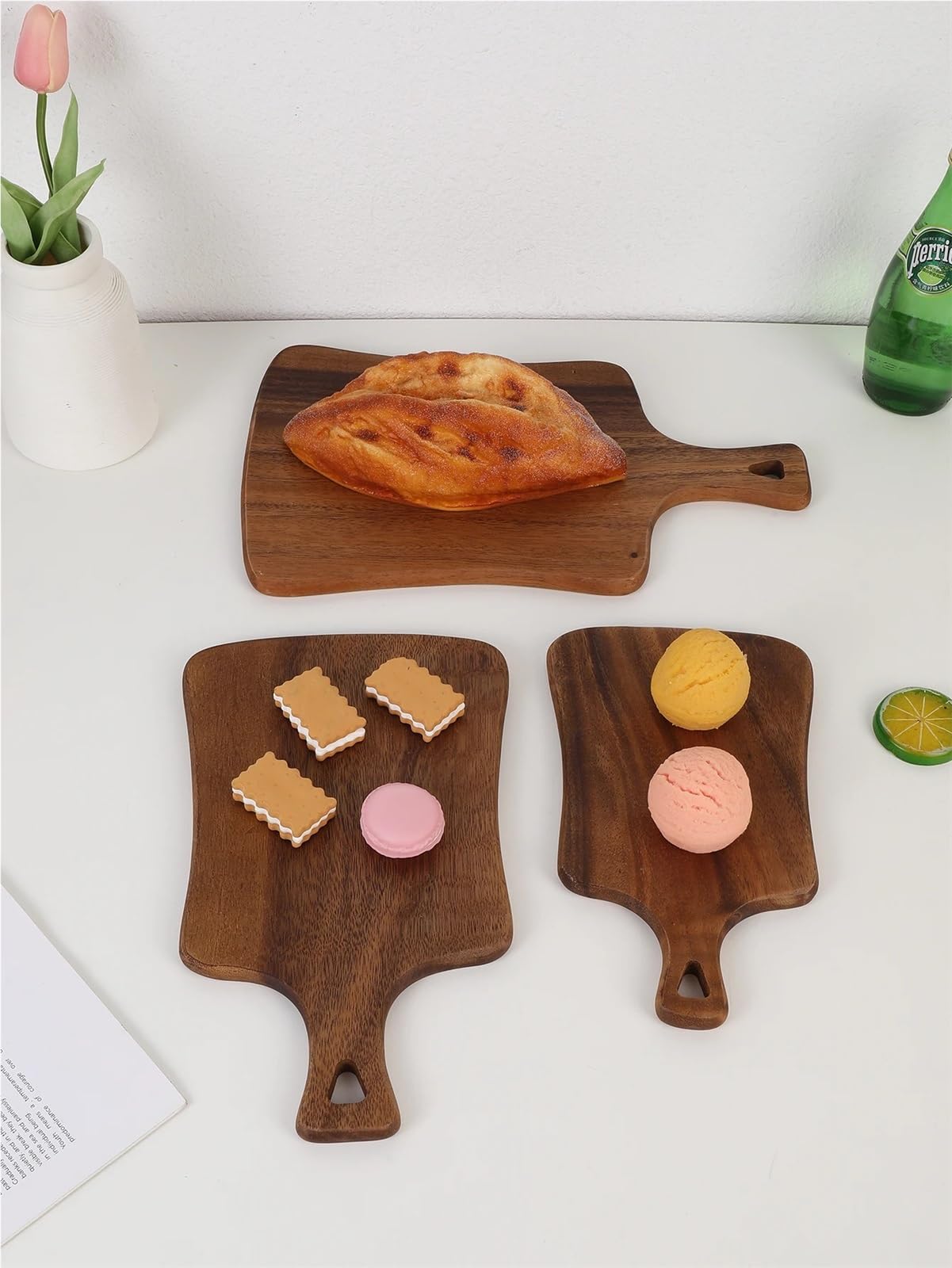Plateau De Fromage Planche à découper en bois for la cuisine, préparation des repas, planche de service en bois, planche à fromage, charcuterie et planche à découper 1 pièce Pour Les Aliments Cuits(M)
