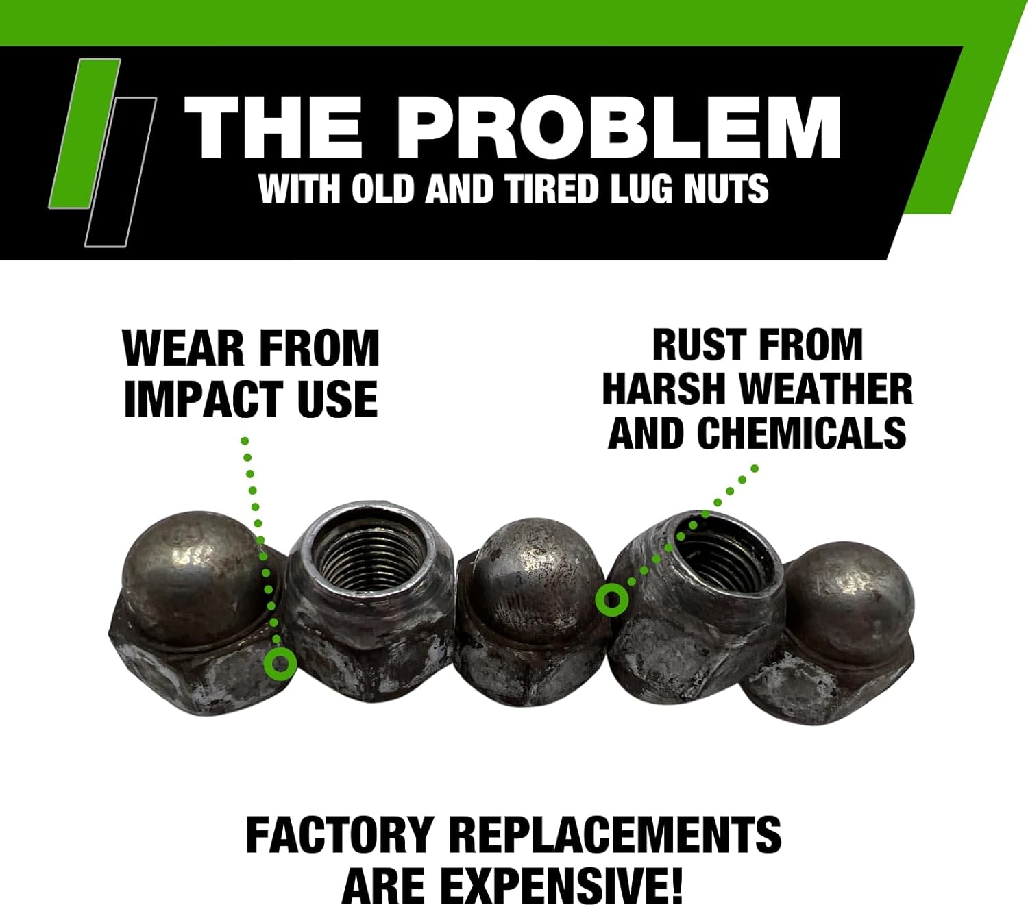 DPAccessories Black Lug Nuts | Compatible Replacement for Subaru | 28171AJ001, 28171AG000, 28171AJ000 | Factory/OEM Wheels Only | Bulk Case of 400 | DSU121251F-BK/400