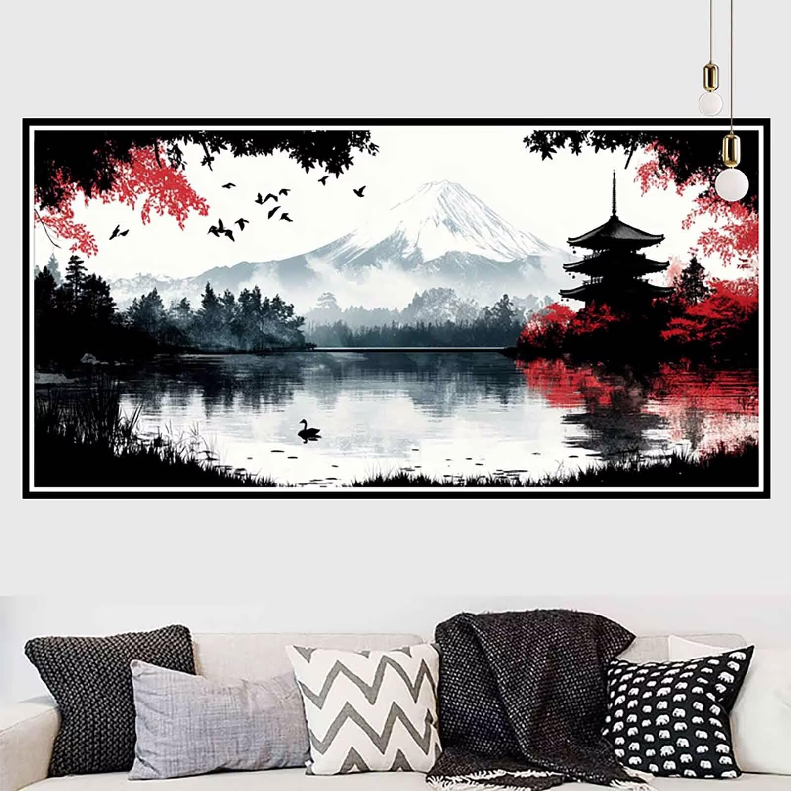 Mount Fuji Diamentowa sztuka, wzór, krajobraz, diamentowy obraz zestawy dla dorosłych, 5D, DIY, pełne okrągłe wiertło, klejnot, kryształ, sztuka, zestawy, rękodzieło, dla dorosłych, początkujących, do