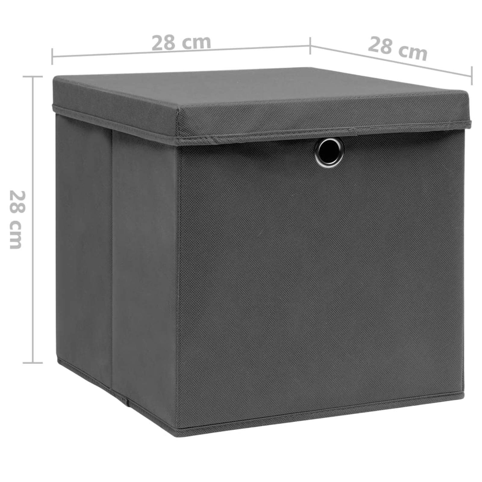 Aufbewahrungsboxen mit Deckeln 10 STK Spielzeugkiste, Aufbewahrungskiste, Kleideraufbewahrung, Kleideraufbewahrung & Organisation, 28x28x28 cm Grau