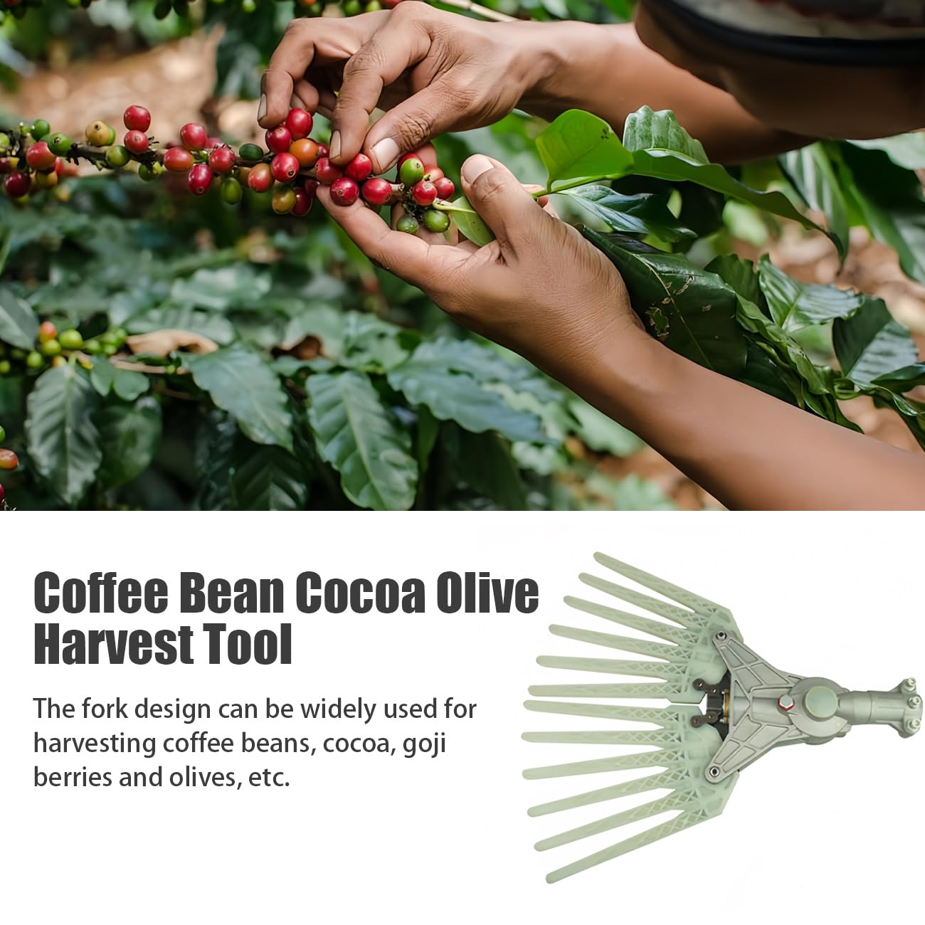 Herramienta de cosecha de granos de café, cacao y aceitunas, pieza de repuesto de cosecha de granos de café 9T, cabezal de repuesto de rastrillo para máquina de cosecha, accesorio de granja de jardín