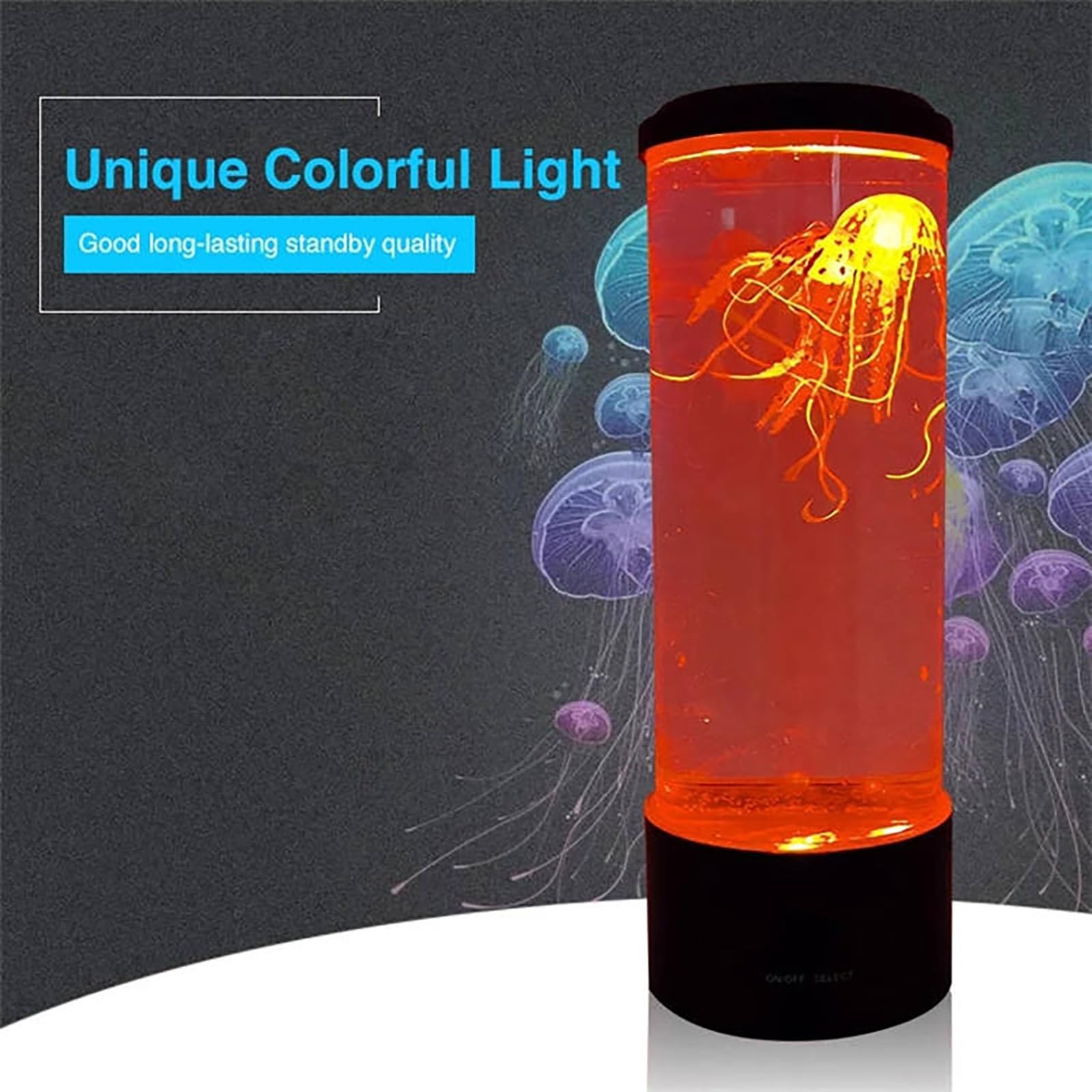 Lampa Lawowa Z Meduzą I 7-kolorową Zmianą, Lampka Nocna Z Bąbelkami, Relaksujące Oświetlenie Z Pilotem Do Pokoju Domowego I Biura, Półka Na Książki(L,Keypress Color Change)