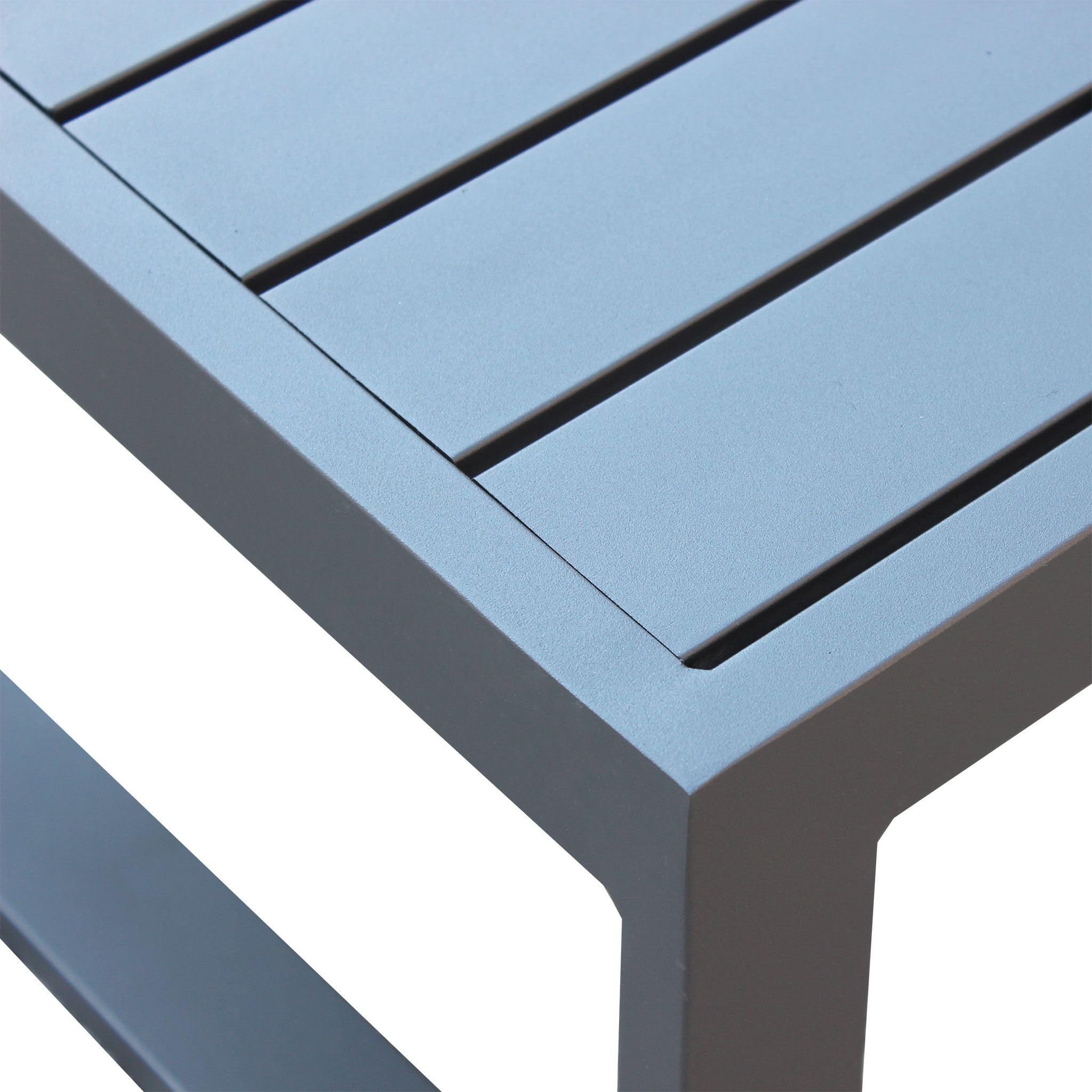 milani home - tavolino da giardino, alluminio, quadrato, antracite, piano 43.5 x 43.5 cm