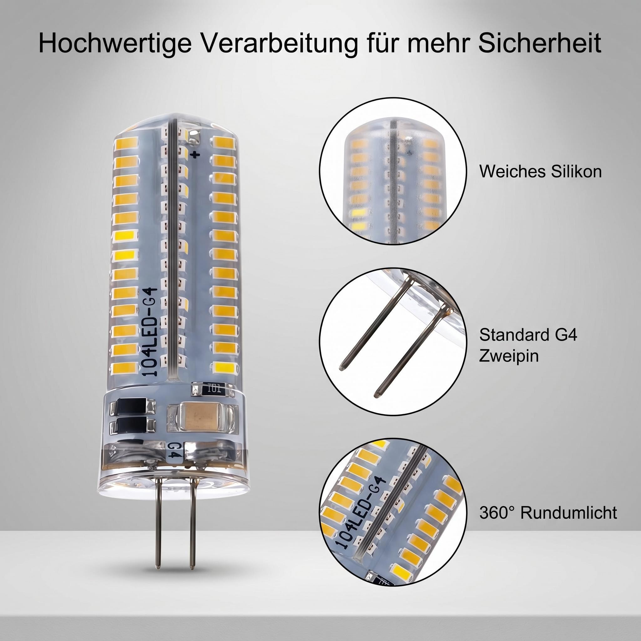 G4 LED Lampe 220V T3 Bi-Pin 1,5W-12W Flimmerfrei 10PCS(7W/Warmes Licht)