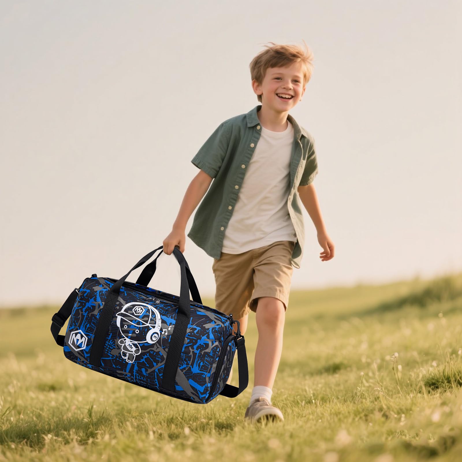Borsa sportiva per bambini, borsa da nuoto per ragazzi e ragazze con scomparto per scarpe e scomparto per oggetti bagnati, borsa da bagno per adolescenti, piccola borsa da viaggio, borsa fitness