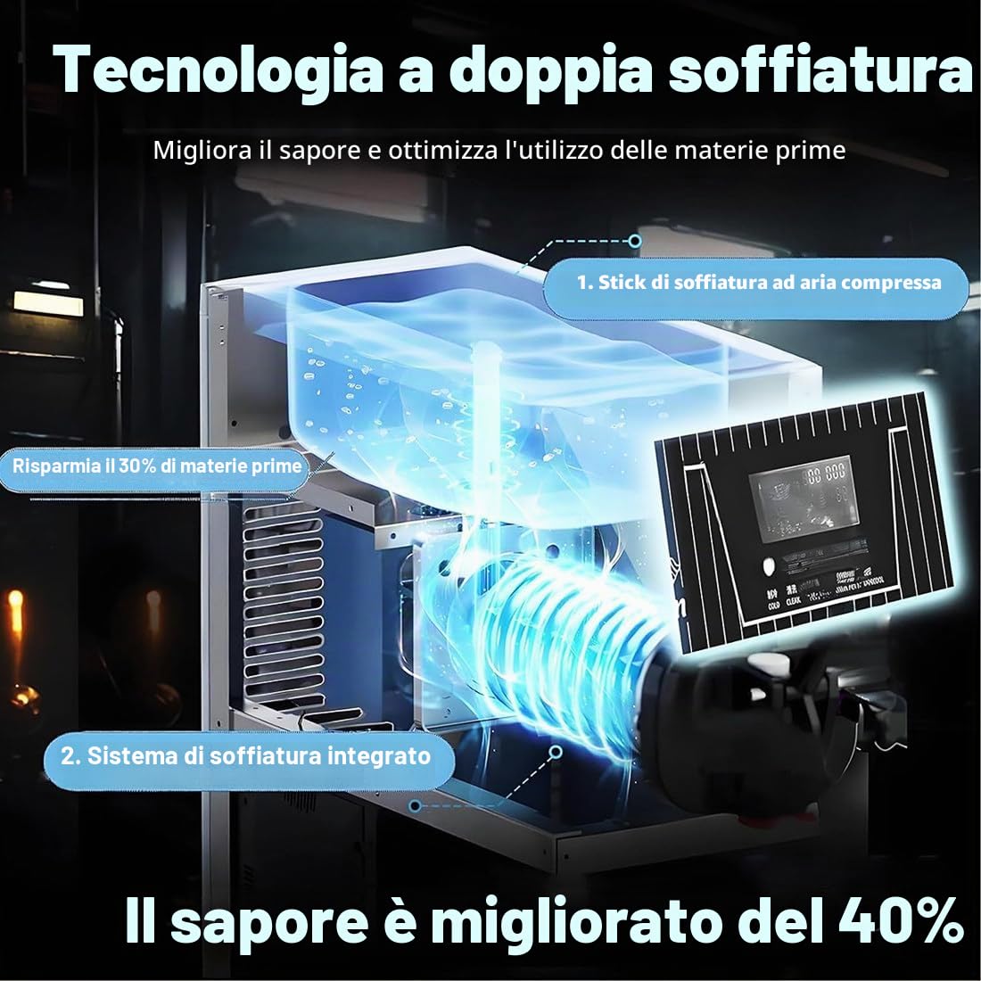 Gelatiera da Banco Gelatiera Soft Serve Monogusto 450 W con Tramoggia 3,5 L, Pannello LCD,Macchina per Gelato Commerciale,Resa da 4-5 kg/H,per Snack Bar di Ristoranti Grey