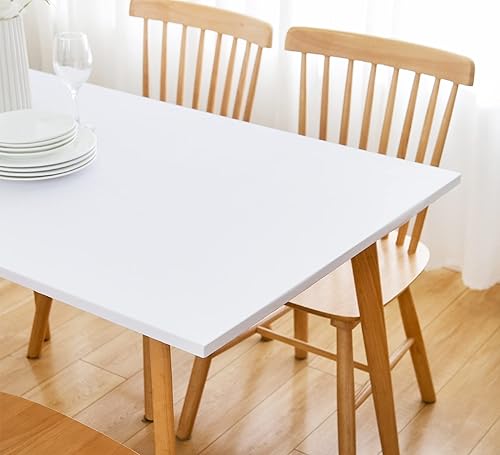 Miniatura 9 de Mantel rectangular ajustable de elastano, elástico, color blanco, borde elástico, para comedor, boda, fiesta, picnic, 42 x 72 pulgadas