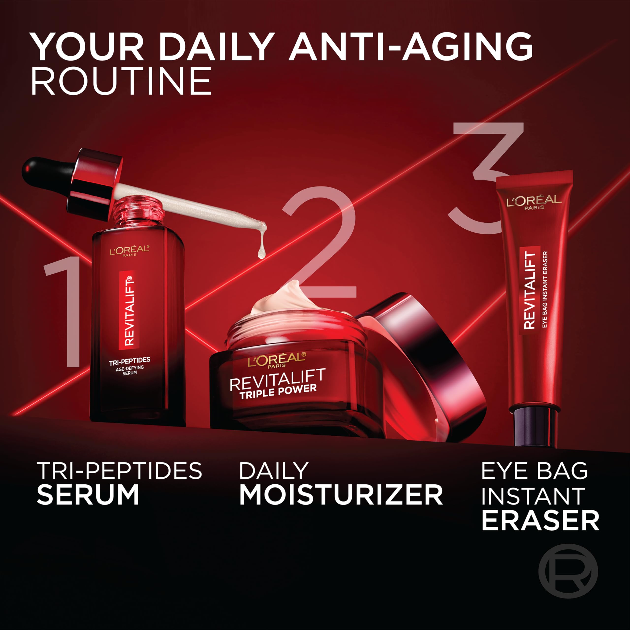 L'Oreal Paris Revitalift Triple Power Anti-Aging Face Moisturizer, Pro Retinol, Hyaluronic Acid & Vitamin C to Reduce Wrinkles, Firm & Brighten Skin, 1.7 Oz: Fragranced 1.7 Ounce (Pack of 1)