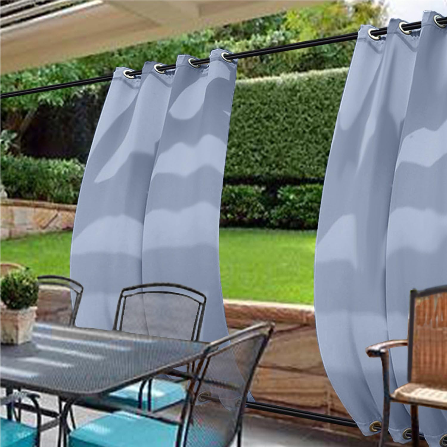 cololeaf Water Repellent Outdoor Decor Panel Grommet at top and Bottom Curtains/Drapes Panels for Patio,Front Porch,Gazebo, Pergola, Cabana, Dock, Beach Home,Chocolate 120W x 96L Inch (1 Panel)