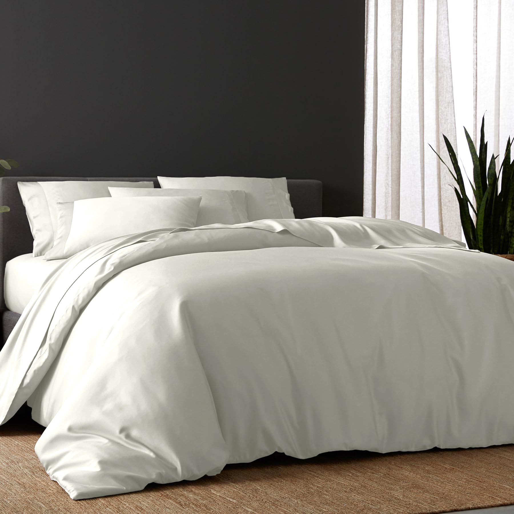 DOZ Duvet Cover Set, 100% Viscose derived from Bamboo, Organically Grown, Buttery Soft, Cooling Duvet Covers, High GSM, 1 Duvet Cover and 2 Pillowcases, 90