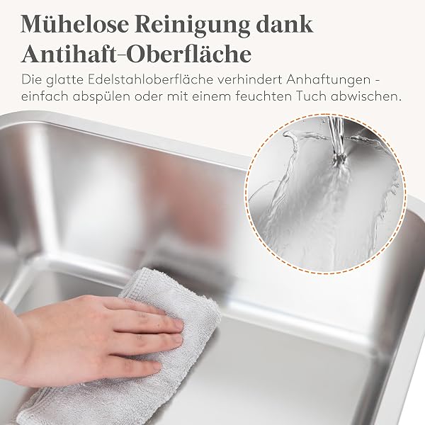 Lifewit Große Katzenklo Edelstahl mit Schaufel, Offene Katzentoilette mit hohem Rand für Mittelgroße und Große Katzen, Geruchsarm Katzen Klo, Cat Litter Box, leicht zu reinigen, 58x37x26cm, Grau - 3