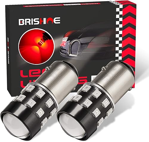 BRISHINE Super Bright 1157 2057 2357 7528 BAY15D Bombillas LED Rojo Brillante 9-30V sin polaridad 24-SMD Juegos de chips LED con proyector para disponible en Yaxa Colombia