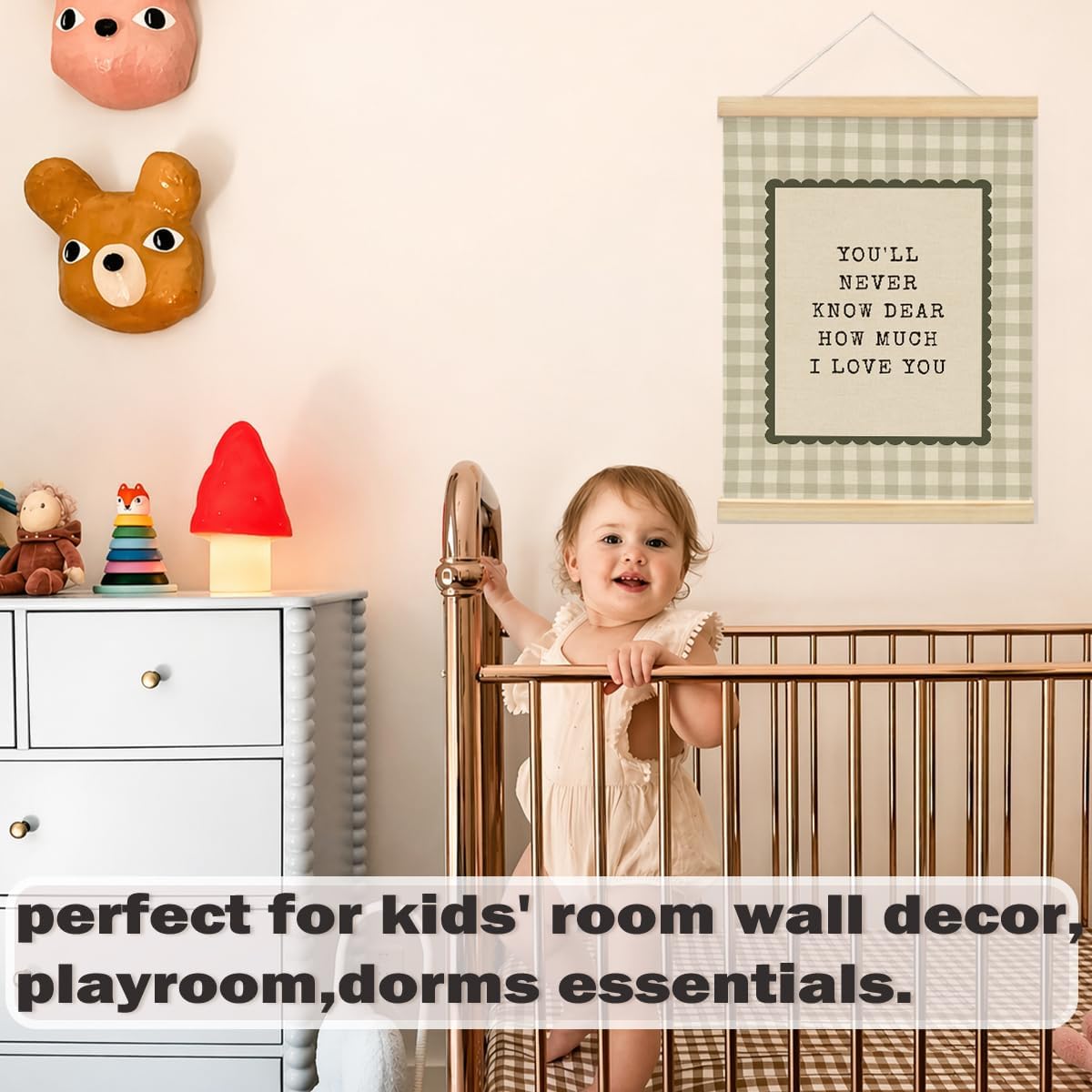 Boys Room Banner Decor,You'll Never Know Dear How Much I Love You