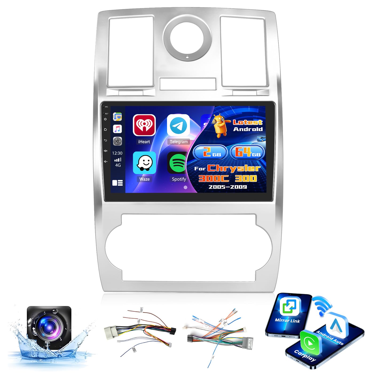 Mains libres Bluetooth Chrysler 300C écran Android 15 pour rouler en sécurité - 8