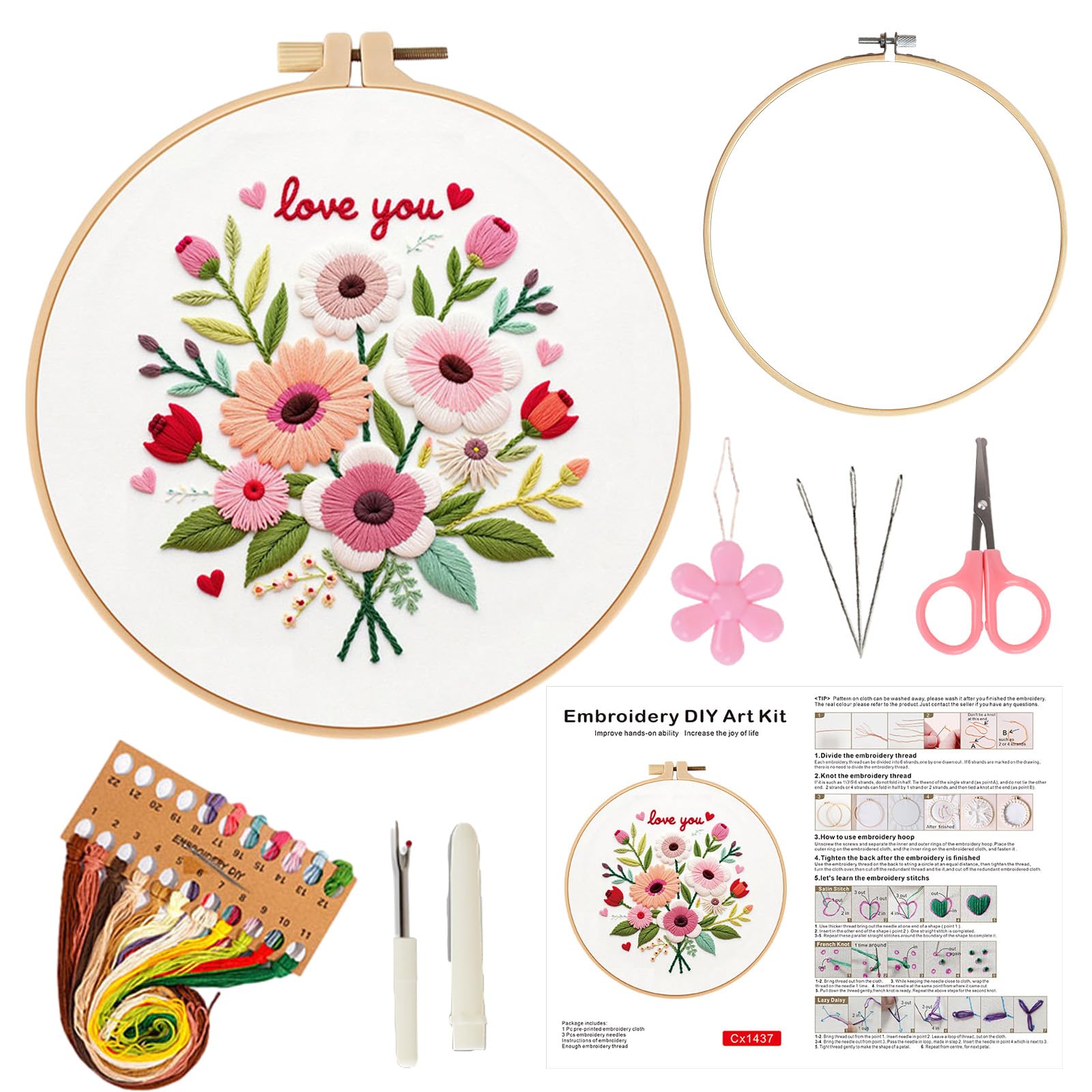KZARYVEXIS Stickset für Erwachsene Anfänger, DIY Stickerei K