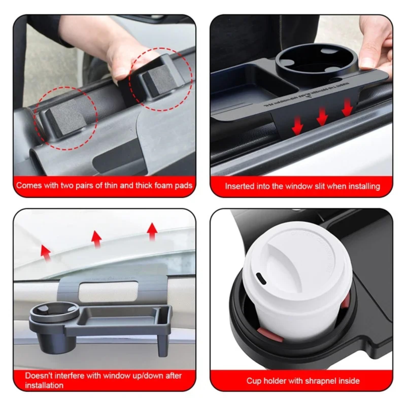 Coche Soportes Bebidas Caja De Almacenamiento Multifuncional Universal Para Coche Con Portavasos, Estante Colgante, Bolsillo De Almacenamiento Para Ventana Y Puerta Lateral