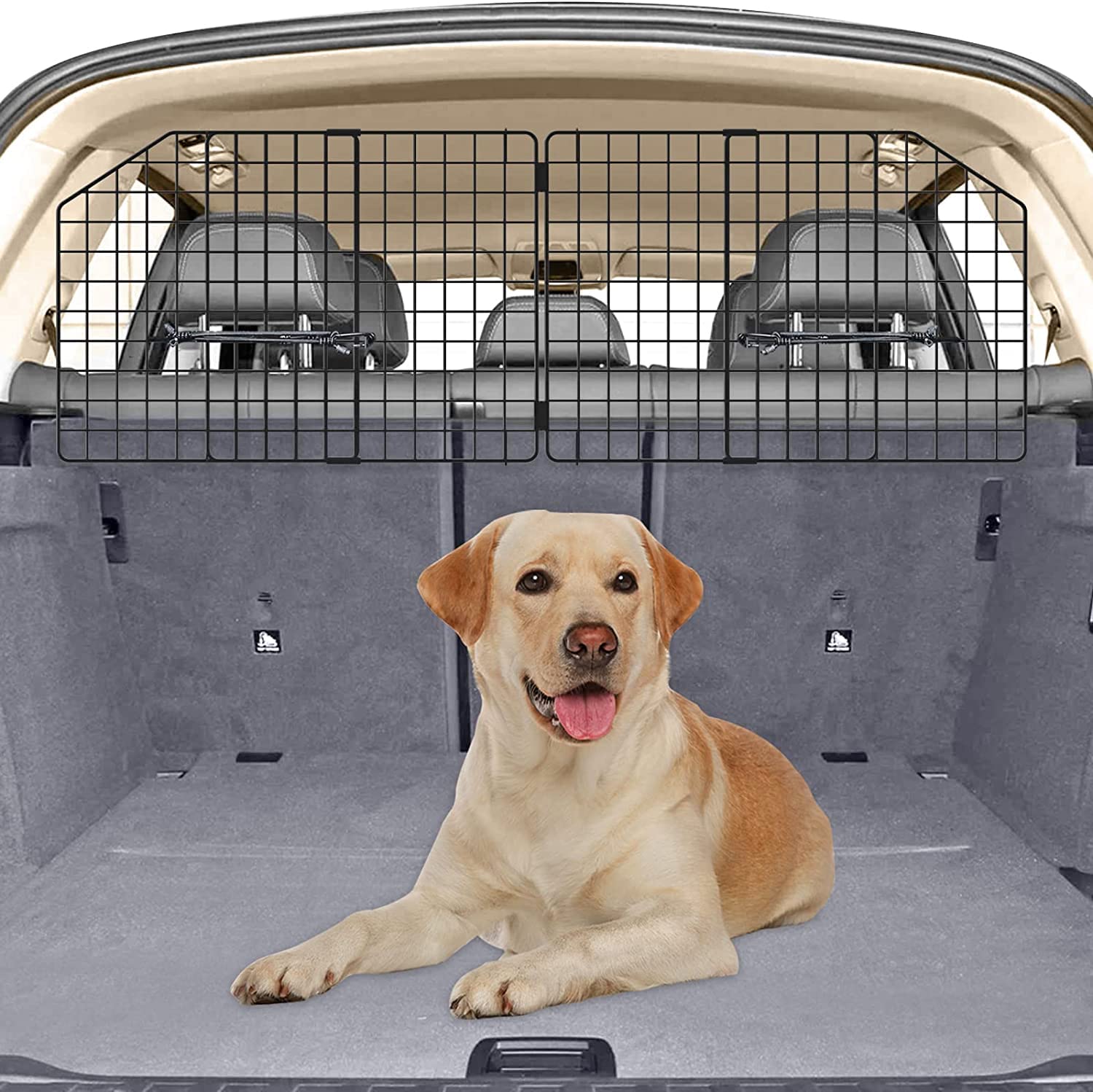 Petboda Dog Car Barrier for SUV Trunk Cargo Area, Foldable & Adjustable Car Divider and Cargo Gate to Keep Dogs in Back (Patent Design)