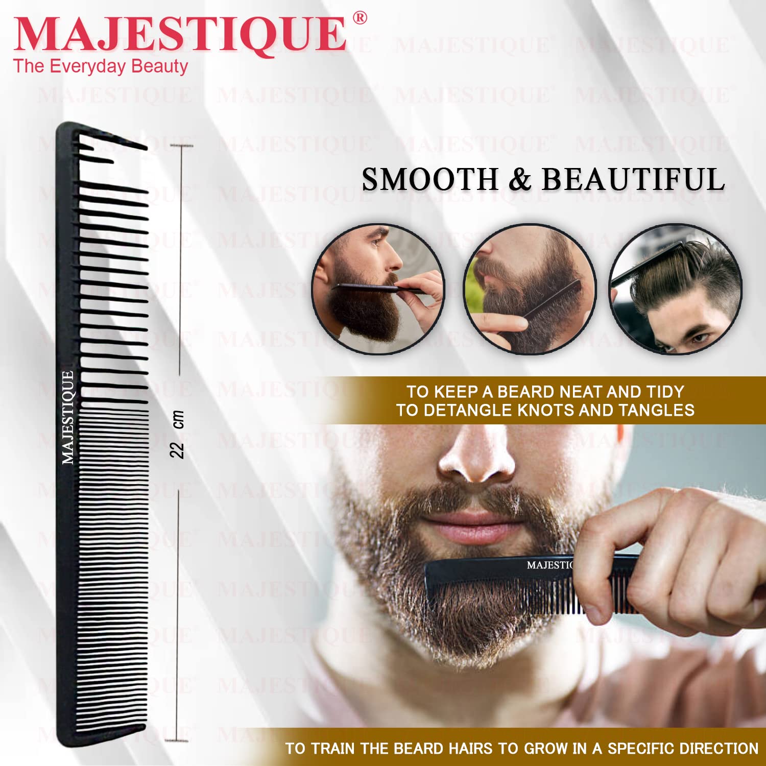 Majestique Facial Hair Scissors - Rounded and Curved for Eyebrow, Mustache, Nose, Beard Trimming - Safety Use for Eyelashes and Ear Hair - Small Grooming for Women & Men 3