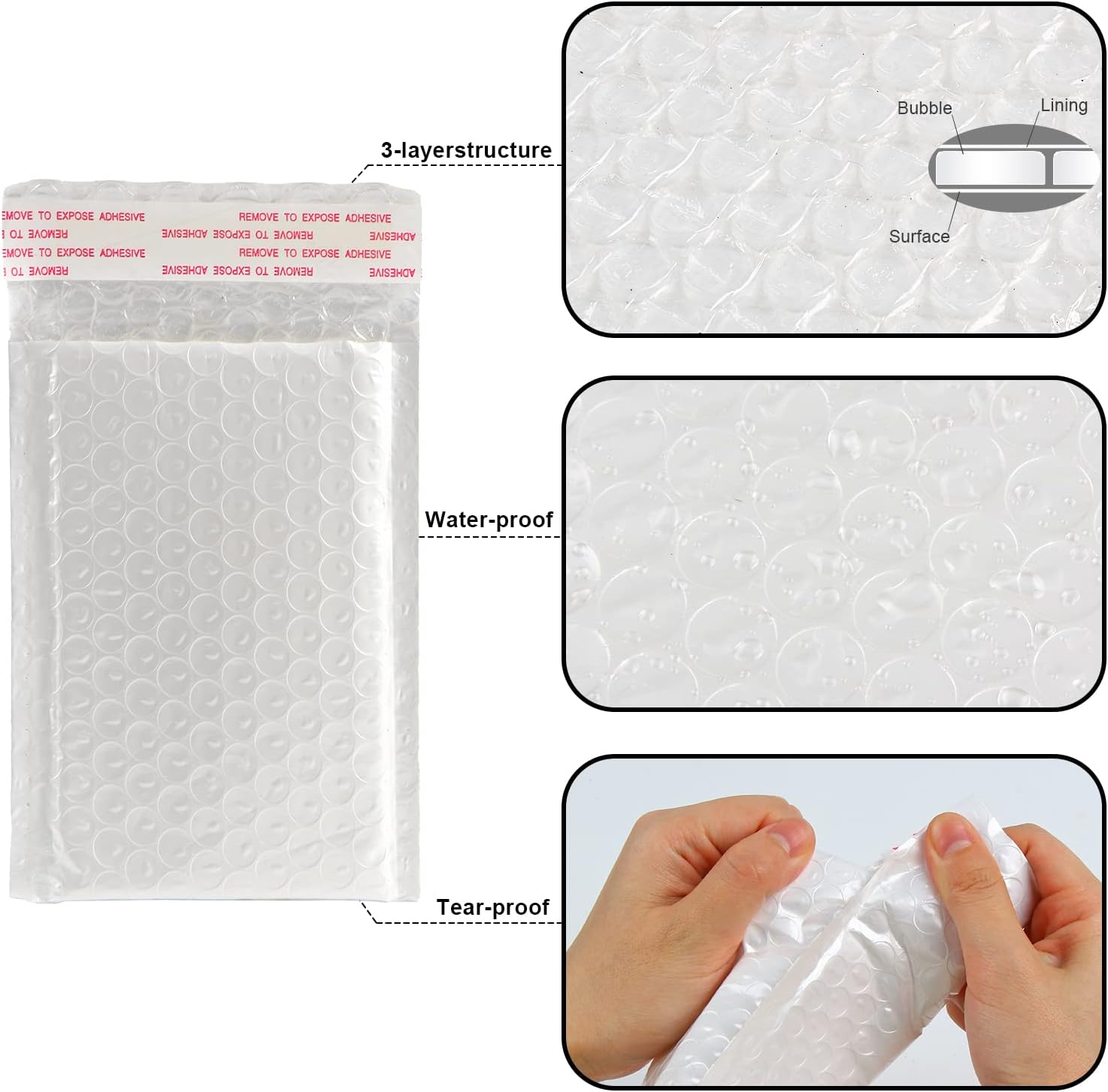 SULOLI 12PCS White Poly Bubble Mailers A6 Padded Envelopes Bulk Bubble