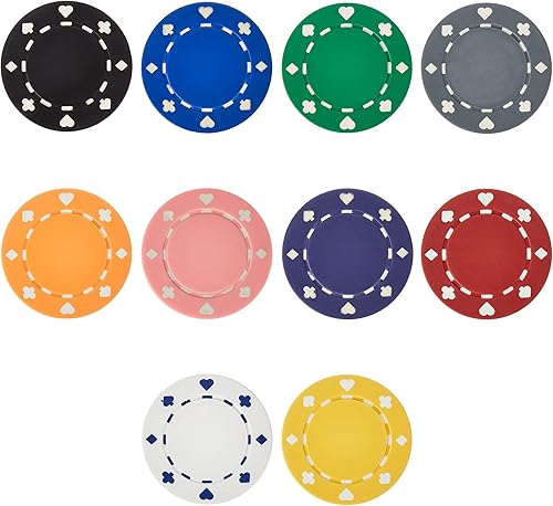 Miniatura 5 de Paquete de 100 fichas de póquer adecuadas  Juego de fichas de calidad de casino de 0.41oz  Fichas de póquer en blanco no denominadas  Perfecto para