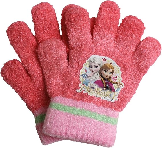 Amazon アナ雪 手袋 キッズ 5本指 A柄 ワンサイズ ローズ 手袋 通販
