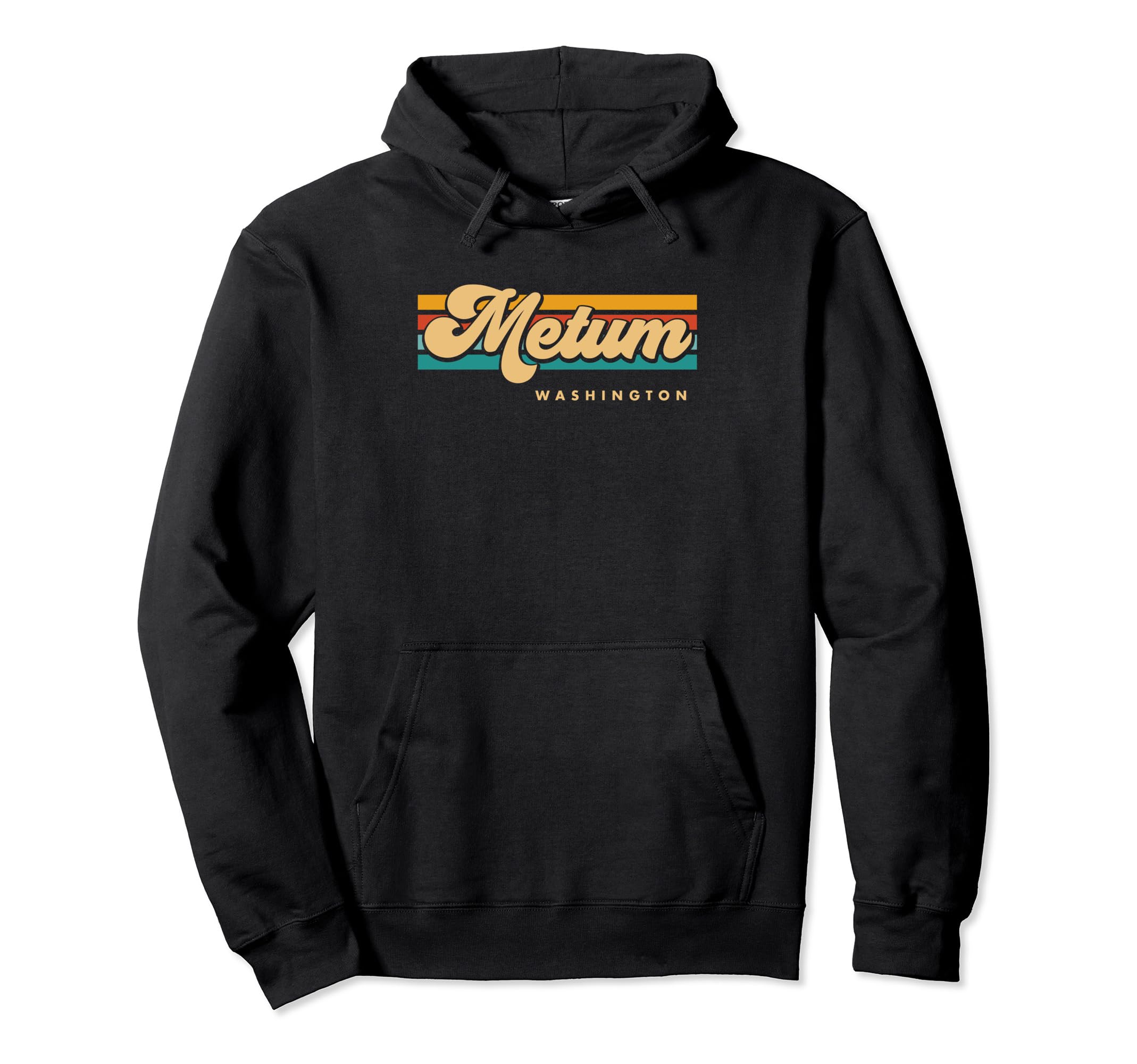 Vintage Sunset Stripes Metum, Washington Pullover Hoodie