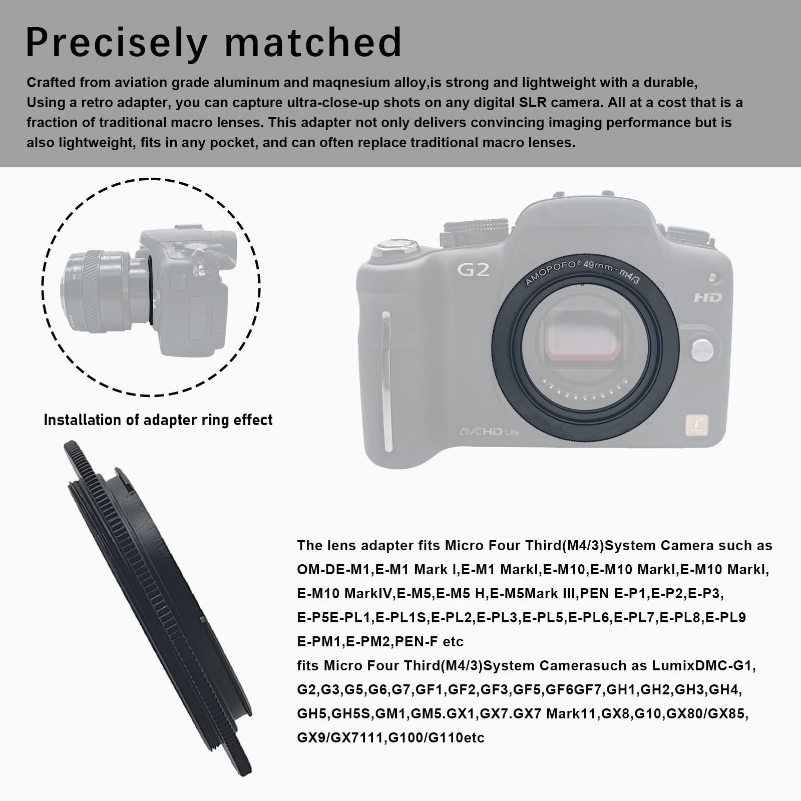 Obiettivo Attacco C Per Adattatore Micro M4/3 G1 GH1 GF1 EP-1 DMC - Foto 5