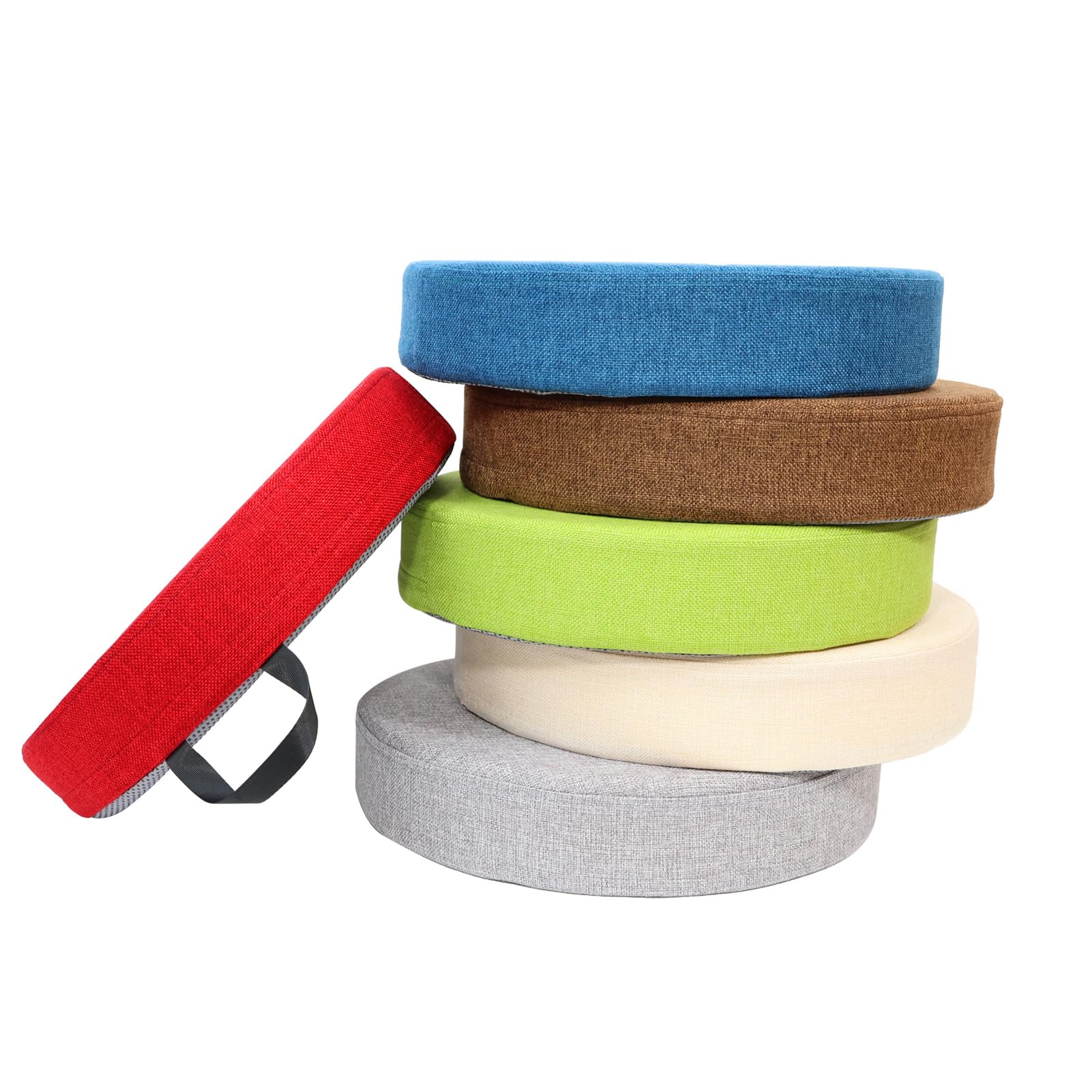 6 Pcs Flexible Floor Cushion for Classroom, Floor Cushions Easy to Clean and Carry,16''x16''x2'' Soft Cushion for Learning Sitting Daycare School Chair Yoga and Meditation (Linen)