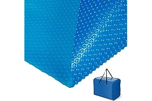 Goplus Rectangle Solar Blanket Bubble Swimming Pool Cover for In-Ground and Above-Ground Swimming Pool