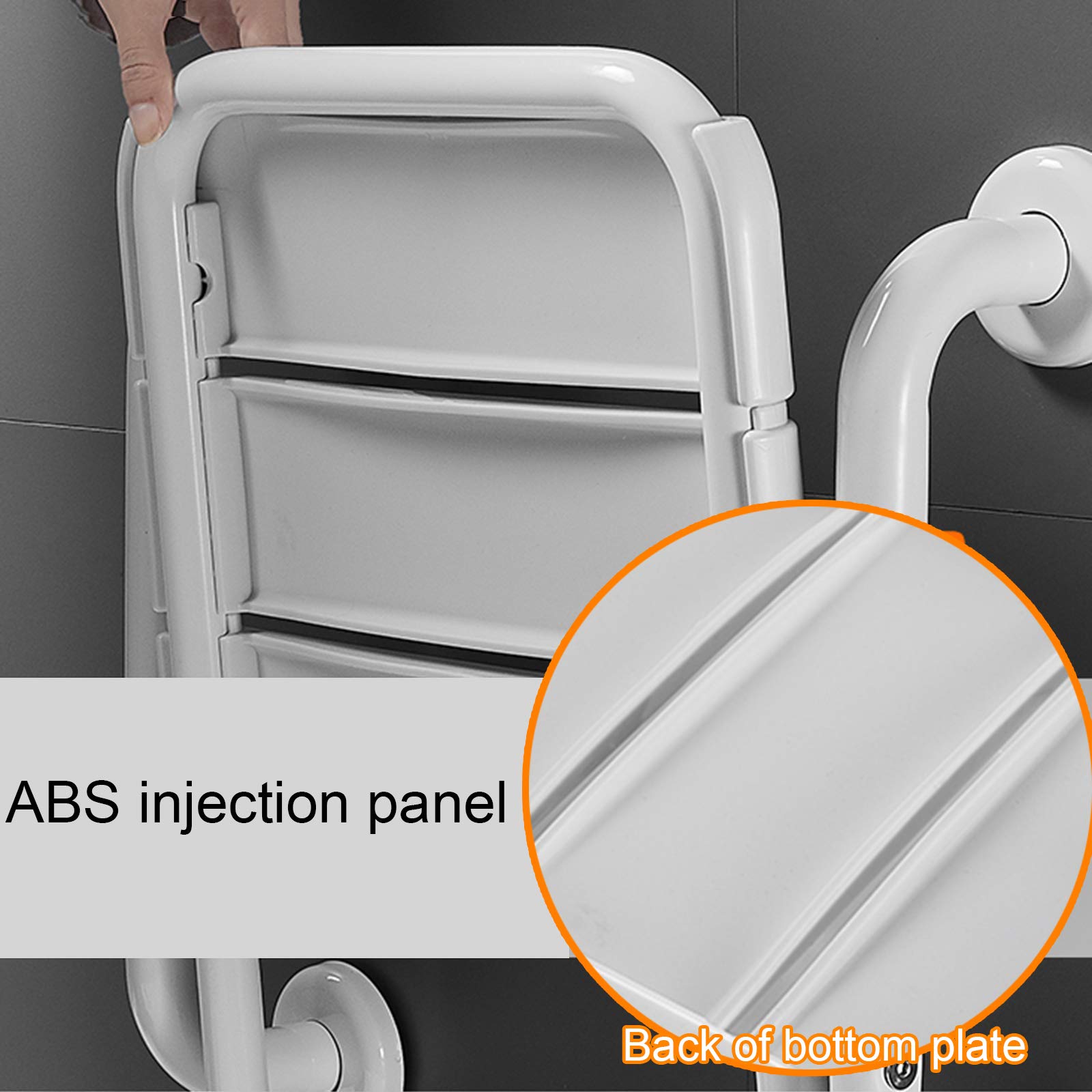 Taburetes de Ducha de Pared Plegables Asiento de Ducha de Pared Antideslizante de Seguridad para Ancianos/discapacitados Banco de Ducha de Acero Inoxidable Máx. 200kg