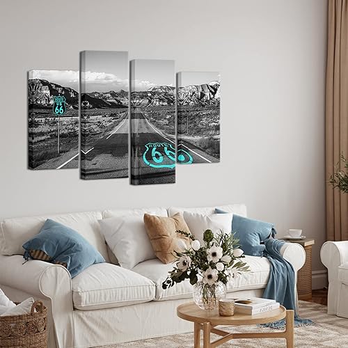 Miniatura 5 de Route 66 - Lienzo decorativo para pared, diseño de camino del desierto de Mojave de California, impresiones de paisajes de montaña occidental