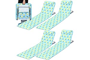 4 Pcs Portable Beach Chair with Back Support