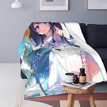 Amazon｜ブランケット 毛布 ひざ掛け サマー ドレス 女の子 イラスト