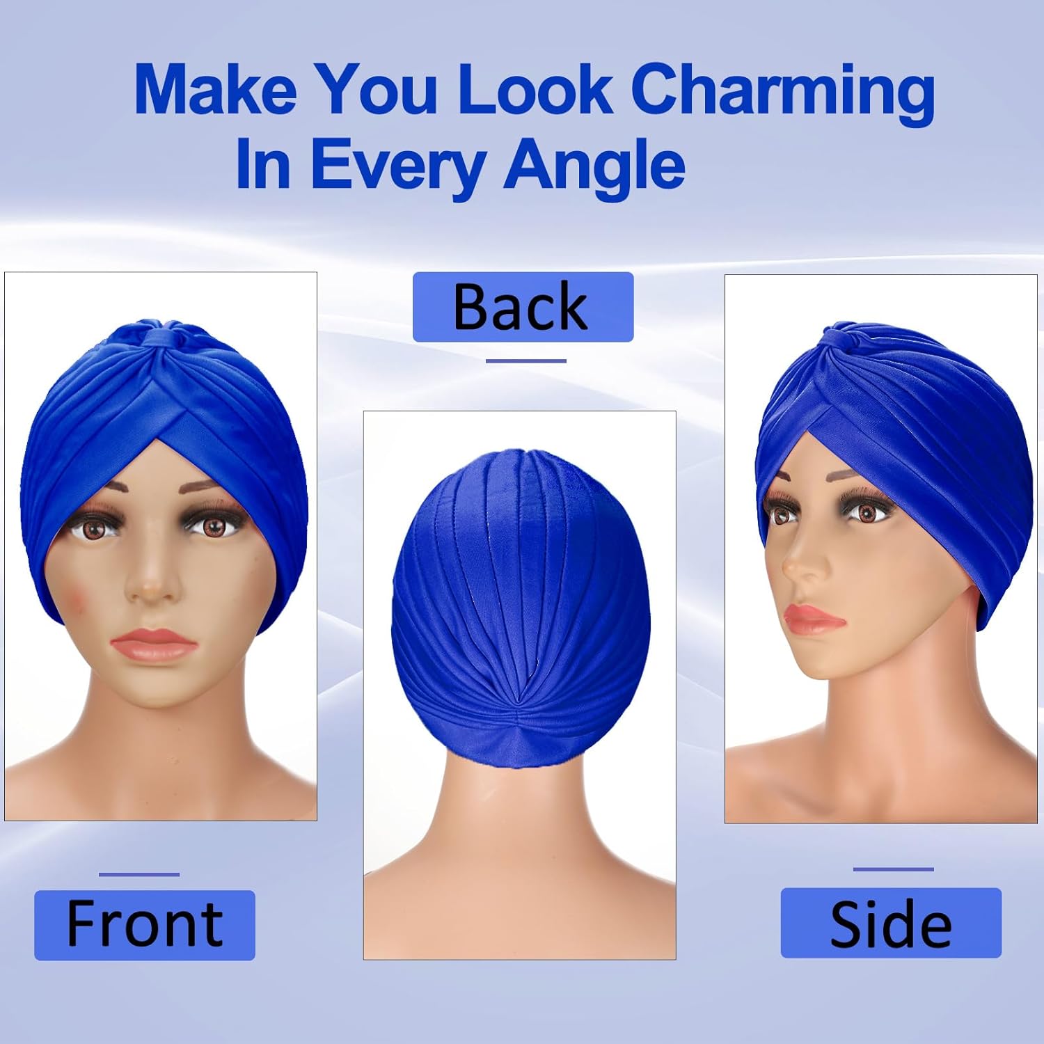 Syhood 4 Pieces Turbans for Women Head Wraps for Women Beanie Headwraps,4 Colors - Image 4