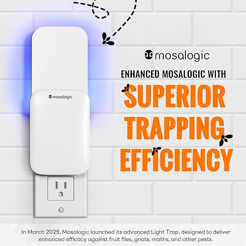Miniatura 3 de Mosalogic Trampas para moscas de frutas para interiores, trampa para mosquitos para casa, área de protección de 600 pies cuadrados, trampa de