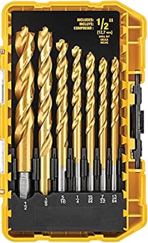 Miniatura 4 de DEWALT - Kit de taladro inalámbrico máximo de 20 V, compacto, 1/2 pulgada con juego de brocas de titanio, punto piloto, 21 piezas (DCD771C2 y DW1361)