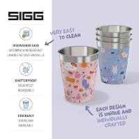 SIGG Gyerek Pohár Készlet 4 db 0,35L - Színes Rozsdamentes Acél Ivópoharak Fiúknak és Lányoknak, Otthoni és Utazási Használatra 3