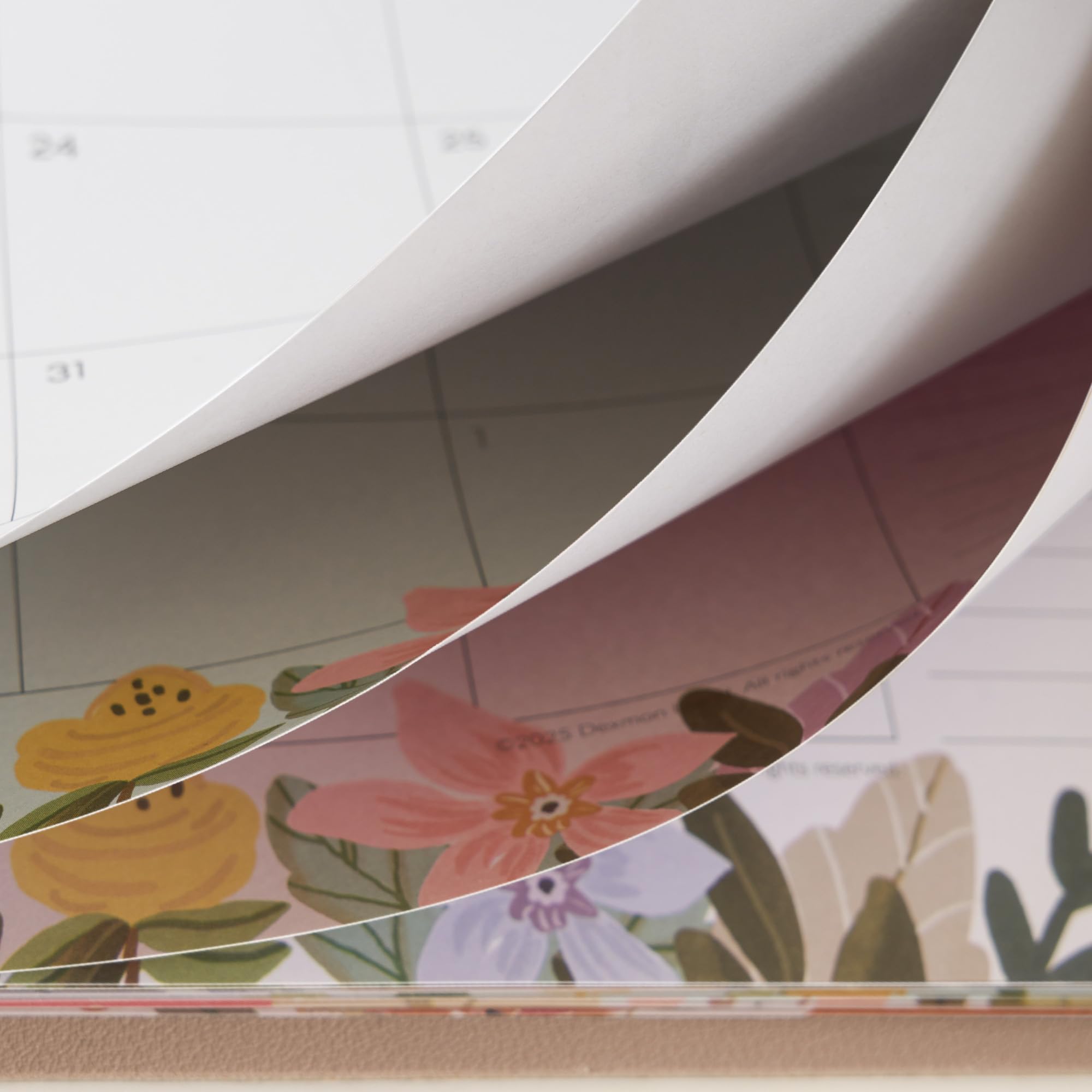 Cabbrix Calendrier de bureau 2026-2027 avec sous-main - 38,1 x 30,5 cm - 12 mois de juillet 2026 à juin 2027 - Calendrier de sous-main pour la maison, l'école et le bureau (floral)