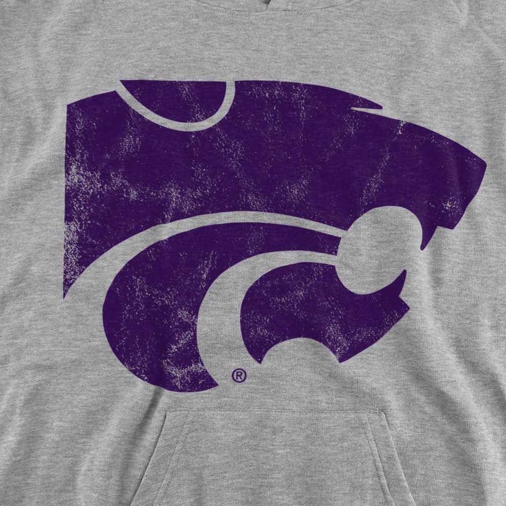 LOGOVISION Kansas State University Official Distressed Primary Logo Youth Kids Boy/Girls Pull-Over Hoodie - Image 2