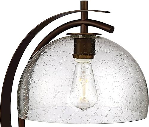 Miniatura 3 de Possini Euro Design Calvin - Lámpara de mesa vintage moderna de 22.5 pulgadas con puertos USB, filamento de carga A+C, pantalla LED de cúpula de