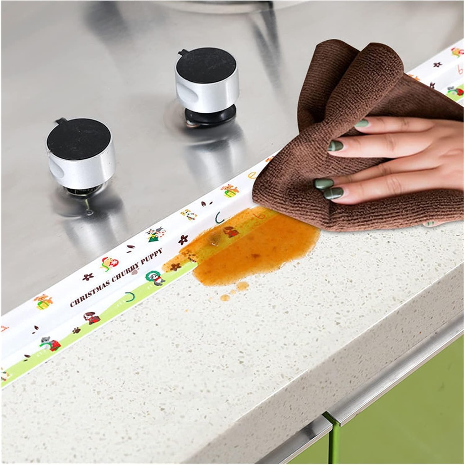 Waterproof Wall Sticker Sealing Tape- Wall Sealing Tape Caulk Strip fit for Kitchen Bathroom Countertop Toilet Gap PVC Self-Adhesive Seam Masking Tape (Color : Silver)