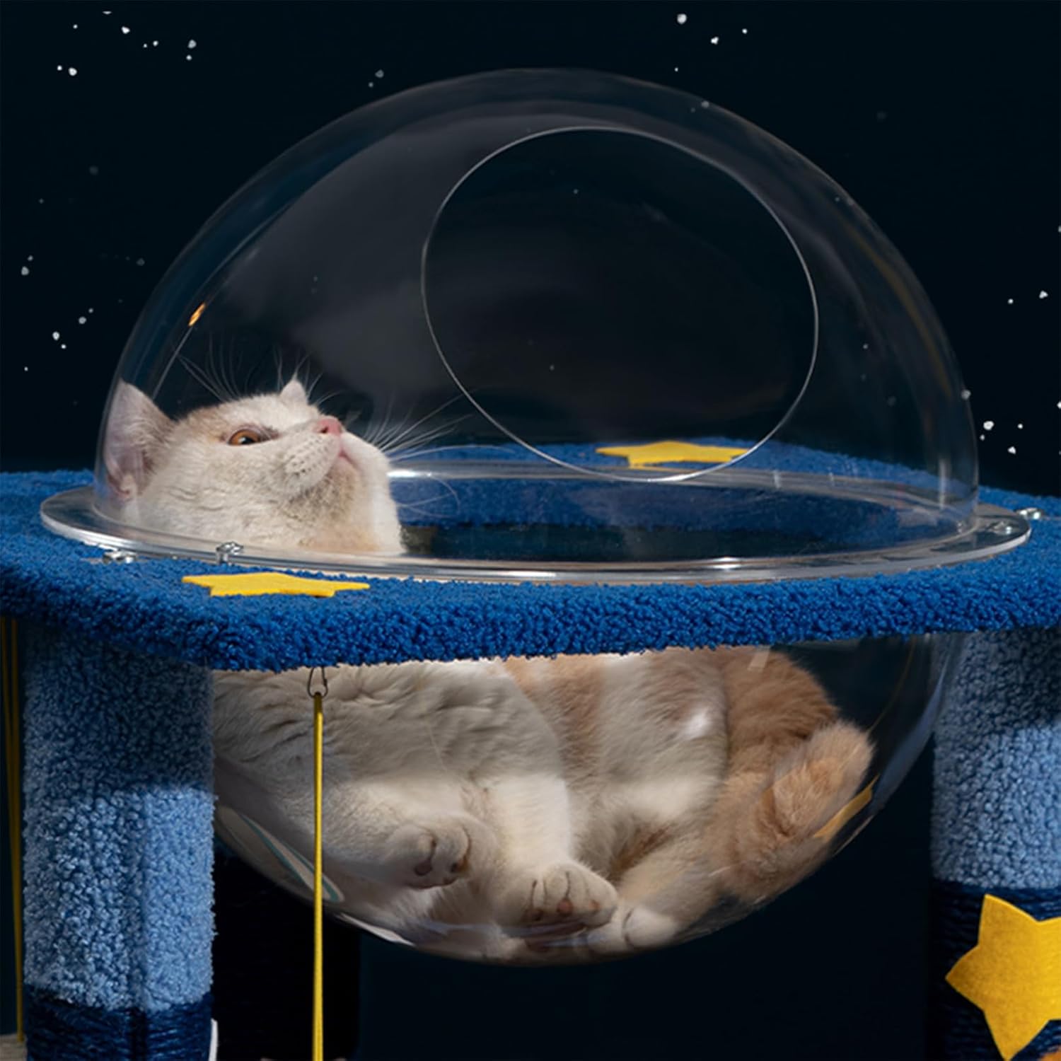66cm Tall Planet-Themed Cat Tree, Multi-Level Cat Tower w/Space Capsule-Shaped Condo, Moon-Shaped Platform, Scratching Posts, Cat Scratching Tree Play Tower
