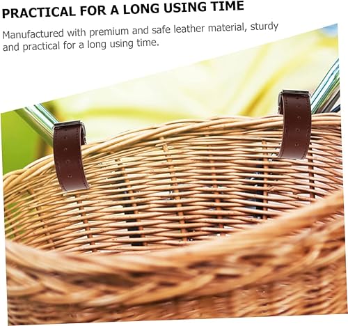 Miniatura 8 de BESPORTBLE 4 Pairs Bike Basket Straps Leather Leash Kid Bike Basket Kid Leash Bike Cargo Leather Straps Bike Front