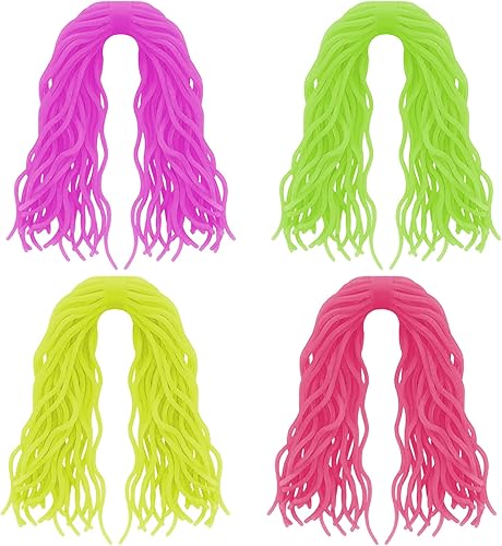 4 piezas de fideos antiestrés, fideos elásticos para la ansiedad, TPR, multicolor, que brillan en la oscuridad, súper suaves y cómodos, fideos ramen