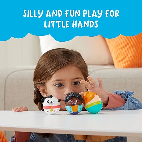 Miniatura 4 de Playskool Weebles My Best Friends - Juguete preescolar Weeble Wobble para niños pequeños, 2 personajes de Weebles + 1 perro de mascota Weebles para