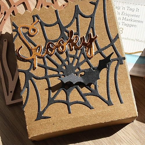 Miniatura 4 de Troqueles de metal para Halloween, espeluznante árbol marchito, troqueles de corte de murciélagos en relieve, plantilla para hacer tarjetas, álbumes